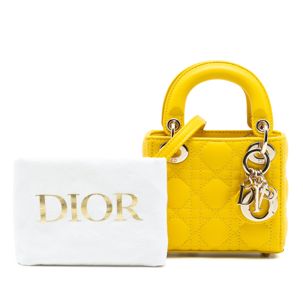 Pre-Loved Dior Micro Lambskin Cannage Lady Dior - Picture 8 of 8